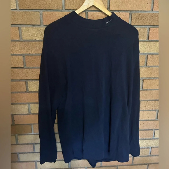 Nike Other - Nike Men's Logo Crewneck Pullover Knit Long Sleeve Shirt Navy Blue Size XL